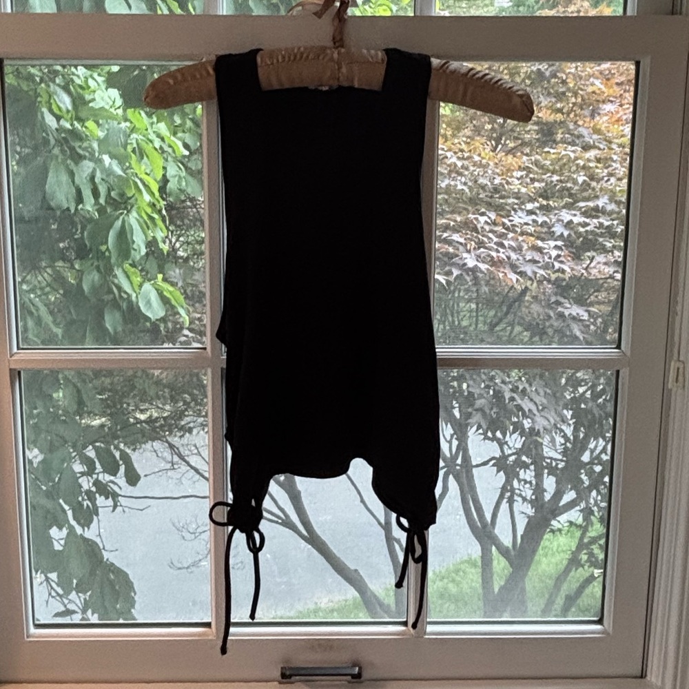 Garage Black Crop Tank Top with Cut Out Tie Sides